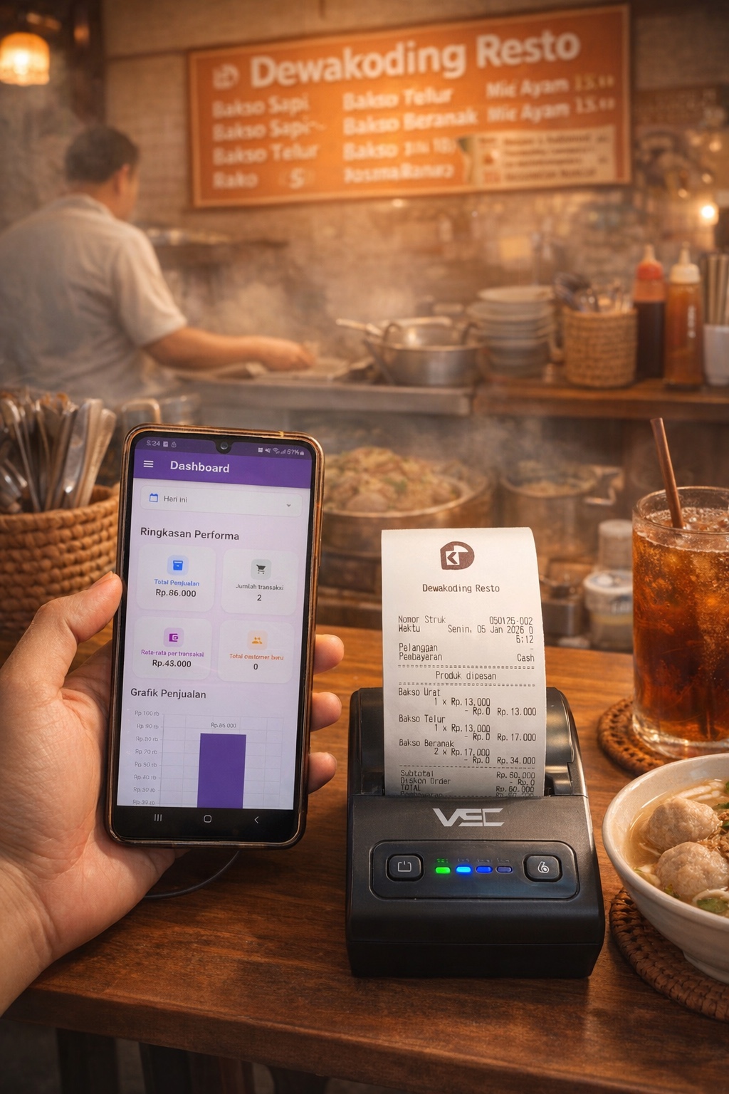 DewaKasir POS di resto UMKM